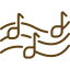 Piped music in main lobby